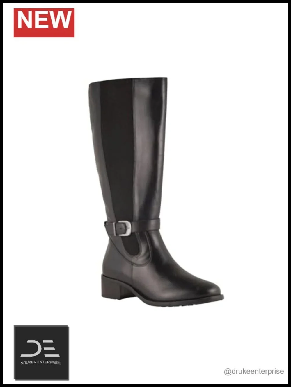 Women's Knee-High Leather Snow Boots Waterproof Zipper Round Toe Winter Work